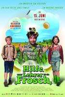 Plakat Hilfe, unser Lehrer ist ein Frosch